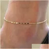 Anklets Simple Woman Casual/sporty Gold Sier Color Chain Women Ankle Bracelet Jewelry T200714 2283 Q2 Drop Delivery Dhntx