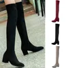 Boot's Winter Warm Over Knee High Heel Black Khaki Wine Punta a punta Suede the Female Shoes 221213