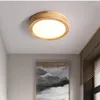 Plafondlampen Noordelijke eenvoudige massief houten led lamp slaapkamer woonkamer studeer gang gang gang gang ronde decoratieve verlichtingsarmatuur