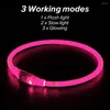 Dog Collars LED Collar Light USB Rechargeable Up TPU Cuttable Necklace For Nighttime Walking