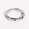 Sterling Silver Jewelry Women's Zircon Rings Fashion Minimalism Circular Rhinestones Shiny Dainty Ringlet Wholes2070