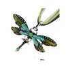 H￤nge halsband s￤ljer 6Kolors vintage emalj Dragonfly Crystal Organza String halsband mode smycken droppleverans h￤nge dhmn6