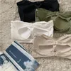 Kvinnors T -skjortor Tube Top One Word Axless Ice Silk Underwear Bra Fixed Cup