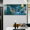 Horloges murales 2022 lumière luxe salon peinture décorative horloge entrée créative dessin animé chinois muet