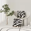 Pillow 3D Leopard Print Zebra Stripes Flocked Velvet Cover Home Sofa Hanging Chair Back Pillowcase Office Car Seat