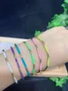 Brazalete 5PCS Brazaletes delgados de esmalte colorido Pulseras para mujer Joyería de oro de moda de fiesta