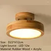 Plafoniere Lampada a LED in legno massello semplice nordico Camera da letto Soggiorno Studio Corridoio Corridoio Guardaroba Apparecchio di illuminazione decorativo rotondo