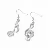 Dangle Chandelier Asymmetric Trendy Music Notes Earrings Personality Hook Crystal Sier Rhinestone Earring For Women Accessory Lady Dhmis