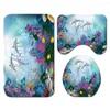 Bath Mats Sea World Printing Bathroom Carpet And Polyester Waterproof Shower Curtain Set Anti-slip Foot Rug Absorbent Toilet Seat Cover