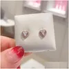Stud Elevated Heart Earrings Original Box For Pandora 925 Sterling Sier Wedding Earring Drop Delivery Jewelry Dhvdp