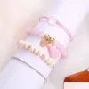 Bedelarmbanden mtilayer Boheemse roze kristallen kralen voor vrouwelijke sieraden geschenken vintage hart kwast armband armband DROP levering dhepa