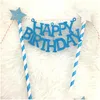 Andere feestelijke feestartikelen Yoriwoo Happy Birthday Cake Topper Vlag Banner Cupcake Toppers 1e Decoraties Kids Baby Shower Decor Dhrij