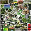 Förpackning med 50 st Partiale Cartoon Army Stickers Waterproof Sticker för bagage bärbar dator skateboard anteckningsbok vattenflaska bil dekaler barn gåvor leksaker