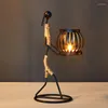 Candle Holders Creative Metal Candlestick Abstract Iron Men Holder Sculpture Home Decoration Accessories