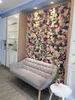 Decorative Flowers Wedding Decor 3D Artificial Flower Wall Silk Rose Backdrop Decoration Panel Home Floral Background