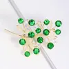 Broches bijoux coréens Imitation émeraude branche Zircon élégant mode plante arbre OL femmes vêtements broche épingle Corsage Accessori