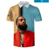 Men's Polos 2022 Summer European And American Characters 3D Printed Casual Short-sleeved POLO Shirt Polyester Lapel Loose