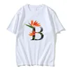 Camisetas masculinas Nome personalizado combinação moda verão feminino letra de flores de camiseta FONTE A B C D E F G MANEIRA DE MANEIRA DE MONE