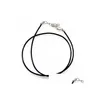 Cord Wire 100Pcs/Lot Black 2Mm Real Leather Necklace For Diy Craft Jewelry Gift 18Inch W2 Drop Delivery Findings Components Dhzdg