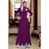 Ethnic Clothing Vintage Muslim Women Lace Long Dress Party Evening Maxi Robe Middle East Pakistan Turkish Sleeve Islamic Gown Ramadan