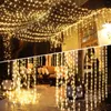 Strings 3mx3m 300 LEDs Luzes de corda USB Controle remoto Fairy Light Garland Curtain Lamp Party Festa de Natal Decoração de Casamento