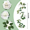 Decorative Flowers 4Pcs White Rose Garland Artificial Flower Rattan Reusable Realistic Vines Fake Silk