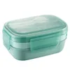 أدوات المائدة مجموعات بلاستيكية Bento Boxes حاويات صندوق غداء مع مائدة وخاتم ختم لنزهة التخييم في الهواء الطلق
