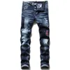 Jeans heren Ds23 gescheurde broek vierkant gepersonaliseerde 22fw broek merk modeontwerper en traan patch blauwe slanke elastische D2 Zlqy slime Leggin Xyz9