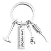 Keychains Hammer screwdriver wrench Dad tool Father's Day gift engraved metal keychain Dad gifts