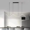 Chandeliers Nordic Line LED Chandelier Minimalist Design For Living Room Bedroom Kitchen Creative Art Wall Suspension Light Fixtures Lamps