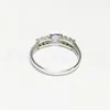 Cluster anneaux émeraude anneau naturel réel 925 argent sterling 0,25 cm gemme femme doigt fin bijoux # x18051601