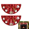 Party Decoration Fan Shaped Christmas Garden Flag 2 Pieces Bunting Flags Print Hanging Half Banners