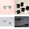 Stud Trend 925 Sterling Sier Shiny Handpainted Heart Earrings Womens Original Fashion Jewelry Making Drop Delivery Dh29I