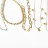 Bracelets de cheville mode européenne et américaine croix sauvage creux multicouche ornements de pied femmes simples plusieurs étoiles perles rondes