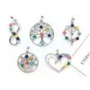 Charms 7 Chakra Stone Pärlor Pendant Yoga Healing Point Reiki Crystal Bead Health Amet Women Flower Pendants 1893 T2 Drop Delivery Je DH5XG