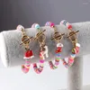 Charm Bracelets Xmas Colorful Soft Clay For Women Girls Christmas Deer Bell Sock Gloves Jewelry Party Friendship Year Gift