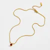 Hanger kettingen Groene rode ronde edelsteen sierlijke ketting voor vrouwen roestvrij staal dunne minimale Minimale Franse stijl Summer Jewelry 2022