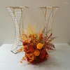 Festive Supplies Party Decoration Props Gold Small Pretty Waist Acrylic Crystal Flower Rack Wedding Table Centerpieces Plinth Pillar Stand