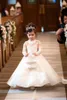 Lovely Kids Flower Girl Dresses For Wedding Long Sleeves Ball Gown Long Train Bridesmaid Dress Girls Wedding Party MC2221