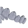 Grillz dentystyczne grille lodowe 14 -karatowe złote kryształowe zęby górne dolne dolne Diamentowe Grillz Hip Hop Bling Cubic Zircon Rapper Body Bindle 8 T2 DHPZG 9297