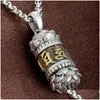 Pendentif Colliers 2022 Mode Rétro Cupronickel Sier Plaqué Collier Pour Charme Bijoux Chanceux Thai Mantra Symbole Six Mots Prbs Drop Dh0ki