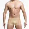 Underpants Rubber Cushion Sexy Men Boxer Short Ice Silk Underwear Male Seamless Underwears Comfort Breathable Panties Plus Size