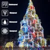 Strings 23/28.5/42.5CM Meteor Shower LED Lights Waterproof Outdoor Christmas Crystal Icicle Falling Light Xmas Tree Decoration 8 Tubes