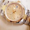 Diamond Mens Women Gold Face Automatyczne zegarki