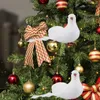 Party-Dekoration, Kardinal, zum Anklipsen, Christbaumschmuck, Türschmuck mit Krokodilklemmen, rote, weiße Federn, künstliche Vögel