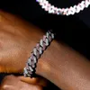 Bracelets porte-bonheur 14MM Hommes Femmes Couleur Cristal Bracelet Cubain Bling Glacé Plein Strass Pavé Miami Lien Chaîne HipHop Bijoux
