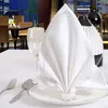 Serviette de Table carrée ajourée, 40x40cm, pour Cocktail, fête, mariage, cuisine douce, dîner, Restaurant blanc