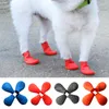 Abbigliamento per cani 4 pezzi/set Scarpe per animali domestici Stivali da pioggia in gomma con palloncino impermeabile Calzature Calzini per gatti per protezioni per cuccioli