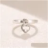 Wedding Rings 925 Sterling Sier Heart Pendant Original Box For Pandora Heartshaped Padlock Ring Women Luxury Designer Set Drop Deliv Dhp6K