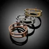 Bangle Yulaili Fashion Rose Gold Three Color Alloy Armband Accessories Rhinestone